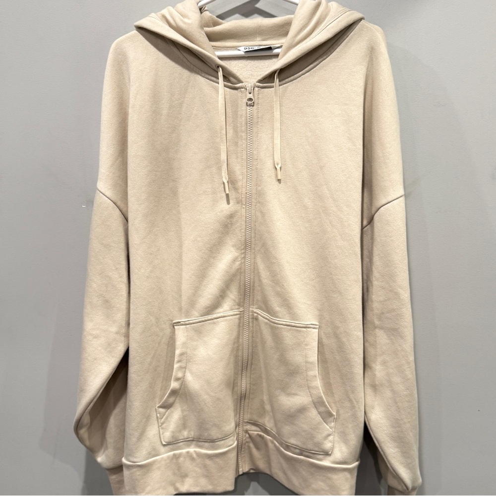 DSG Women's Classic Cream Fleece Full Zip-Up Hood Sweatshirt Size XL NWOT - Picture 4 of 11